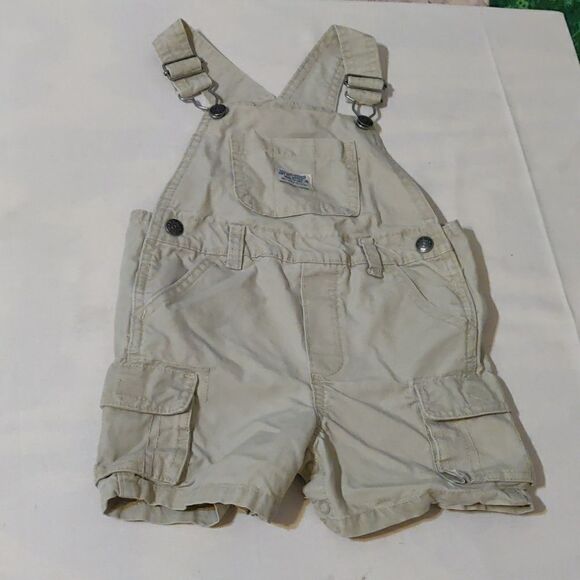 Babies R‎ Us Khaki Cotton Snap-Crotch Overalls Size 24 Months - Picture 1 of 8